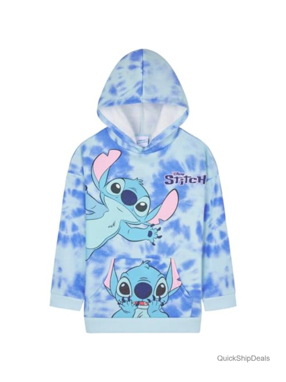 Disney Stitch Girls Pullover Hoodie Sweatshirt 3D Ears Kangaroo Pocket